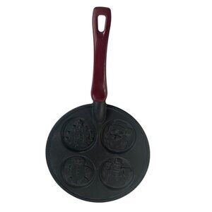 Nordic Ware Christmas Morning Holiday Silver‎ Dollar Pancake Pan Santa Nonstick